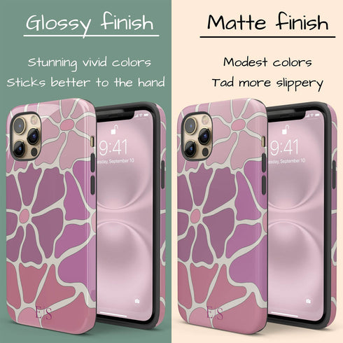 Custom Initials Abstract Flowers iPhone Case - V2