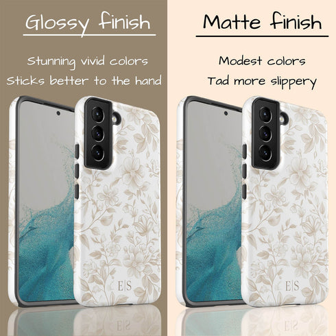 Custom Initials French Toile De Jouy Galaxy Case V3