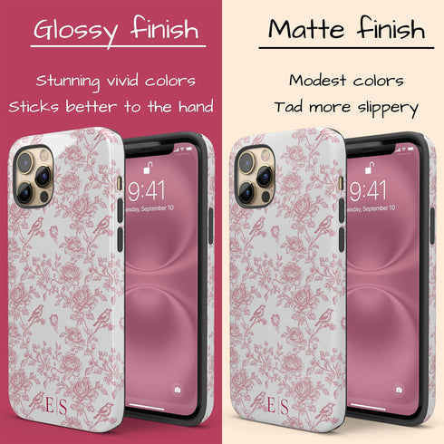 Custom Initials French Toile De Jouy iPhone Case V1