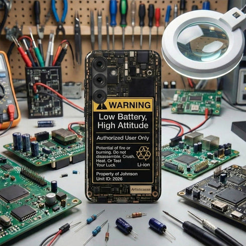 Personalized Tech Humor Warning Circuit Board Galaxy Case