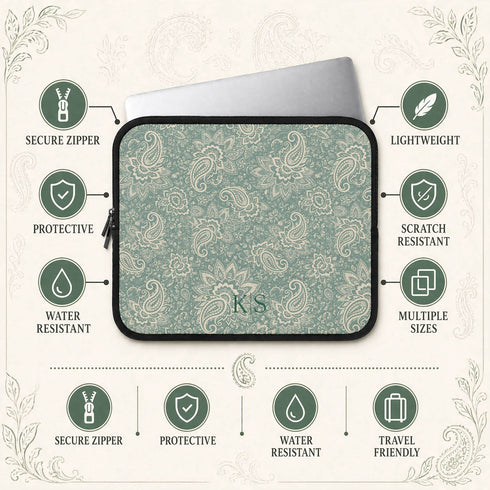 Personalized Resort Paisley Laptop Sleeve