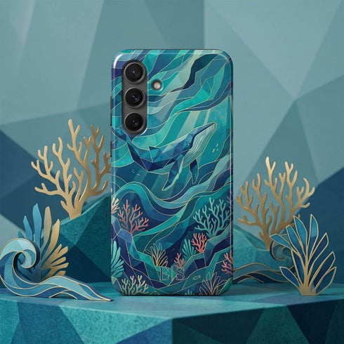 Personalized Polygon Glass Whale Galaxy Case