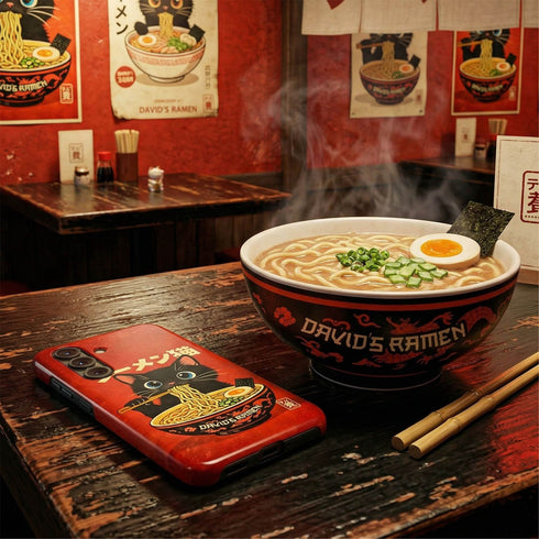 Personalized Kawaii Ramen Cat Galaxy Case