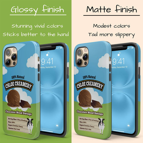 Personalized Emotional Support Ice Cream Pint iPhone Case