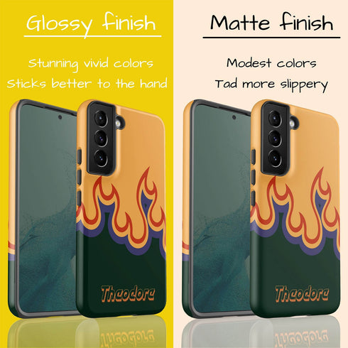 Personalized Cool Flame Effect Galaxy Case