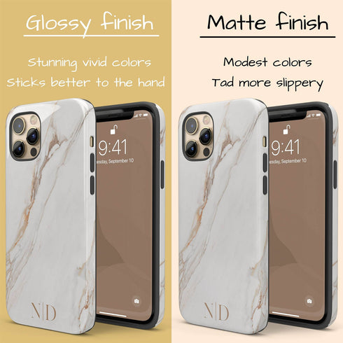 Custom Initials Marble iPhone Case