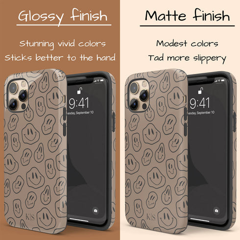 Melting Smiley Face Custom Initials iPhone Case