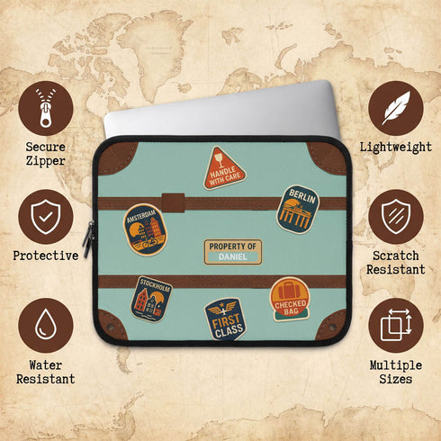 Personalized Travel Sticker Suitcase Laptop Sleeve