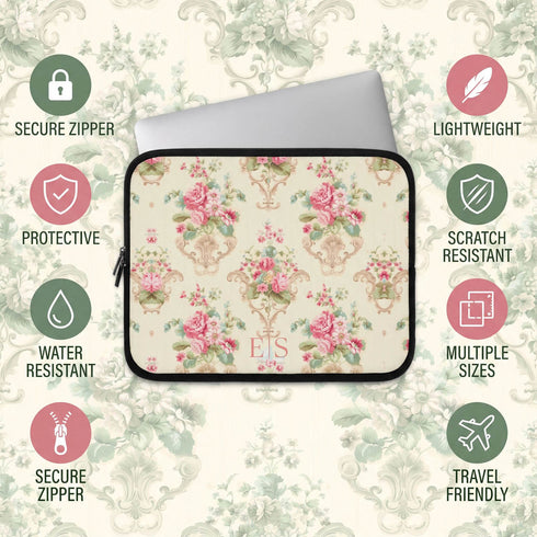 Personalized Shabby Chic Rococo Laptop Sleeve