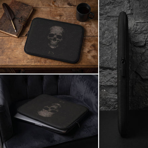 Personalized Obsidian Skull Laptop Sleeve