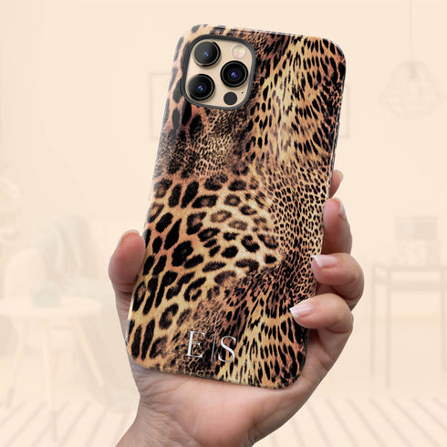Exotic Leopard Custom Initials iPhone Case