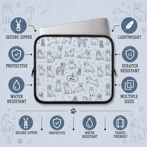Personalized Dog Doodle Tag Laptop Sleeve