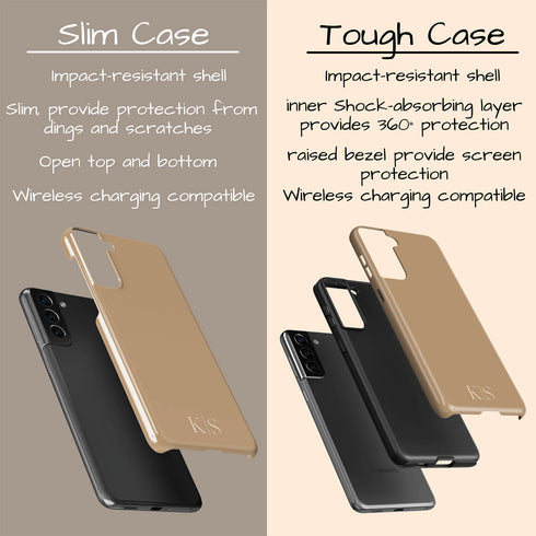 Custom Initials Earth Tones Monogram Galaxy Case - Light