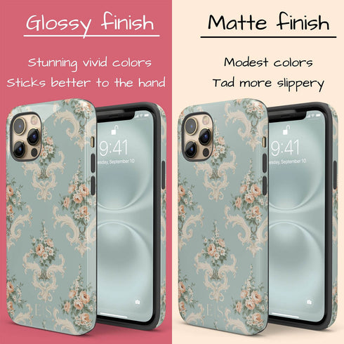 Custom Initials Shabby Chic Rococo iPhone Case