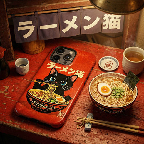 Personalized Kawaii Ramen Cat iPhone Case
