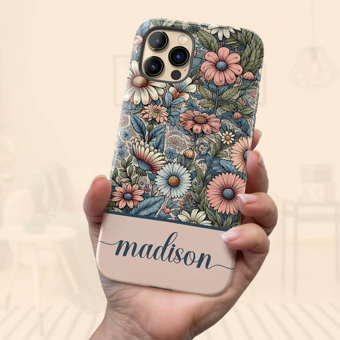 Custom Name Botanical Wildflowers Meadows iPhone Case