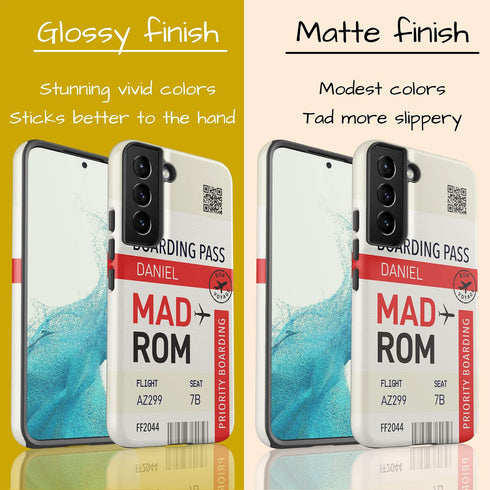 Personalized Tropical Getaway Boarding Pass Galaxy Case