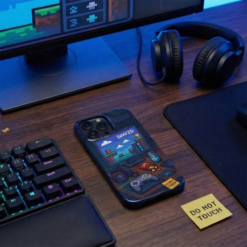 Personalized Retro Gamer Desktop iPhone Case