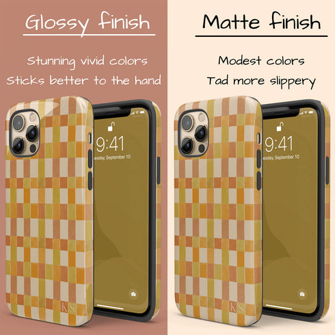 Custom Initials Tartan Plaid Checkerboard iPhone Case