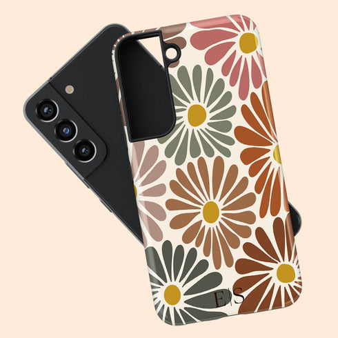 Custom Initials Abstract Flowers Galaxy Case - V3