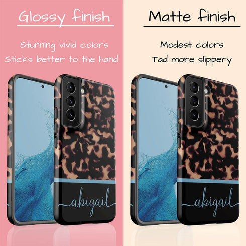 Custom Name Dark Tortoiseshell Galaxy Case