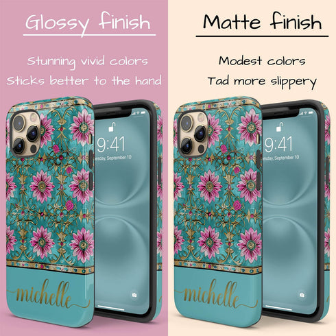 Custom Name Mandala Boho Floral iPhone Case