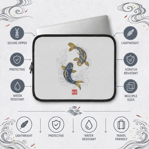 Personalized Koi Harmony Laptop Sleeve