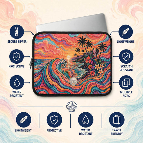 Personalized Ocean Flow Laptop Sleeve