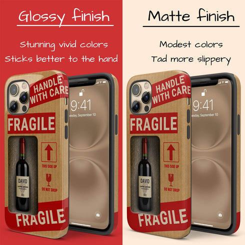Personalized Fragile Wine Bottle iPhone Case