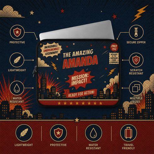 Personalized Comic Book Laptop Sleeve