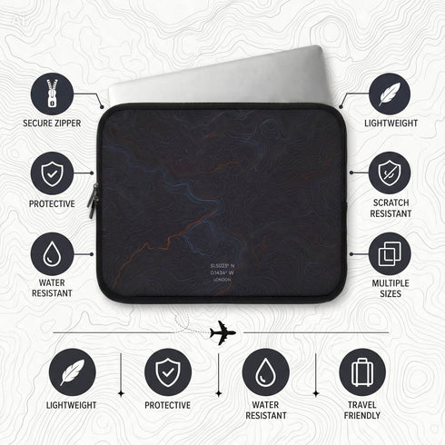 Personalized Midnight Topography Laptop Sleeve