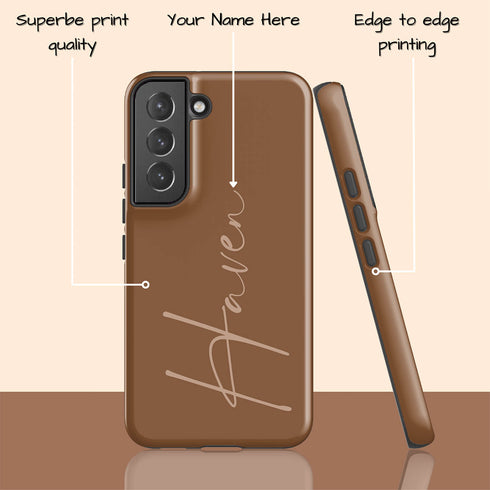 Custom Signature Name Earth Tones Galaxy Case - Light