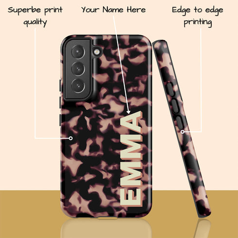 3D Custom Name Dark Tort Galaxy Case