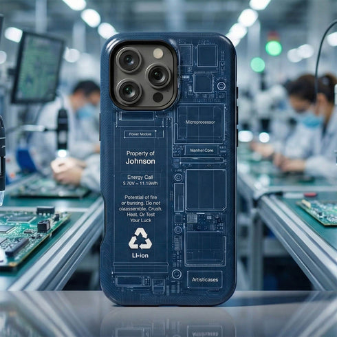 Personalized Schematic Blueprint Circuit Board iPhone Case