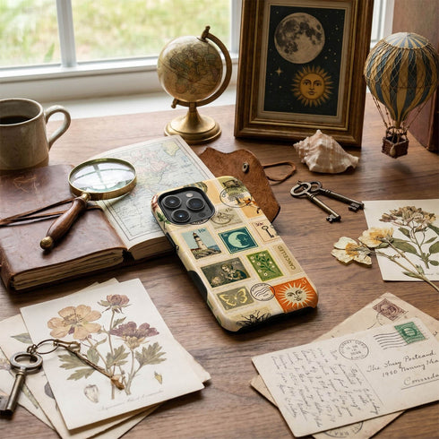 Personalized Vintage Postal Collage iPhone Case