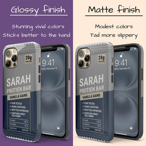 Personalized Gym Rat Protein Power Bar iPhone Case
