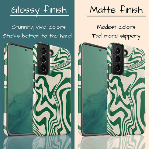 Custom Initials Swirl Wavy Marble Galaxy Case