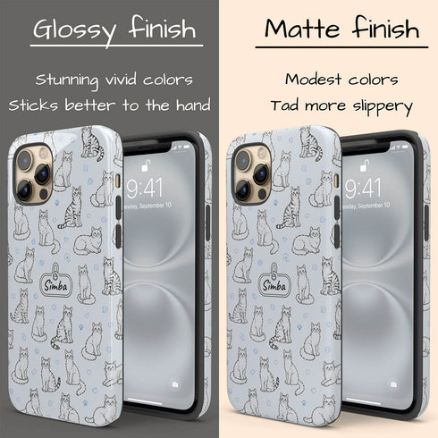 Personalized Cat Doodle Tag iPhone Case