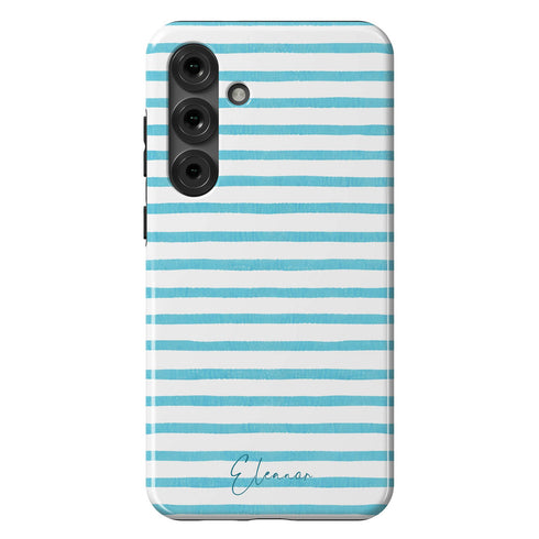 Personalized Coastal Stripes Galaxy Case
