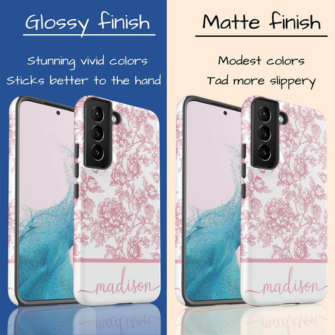 Custom Name French Toile De Jouy Galaxy Case V2