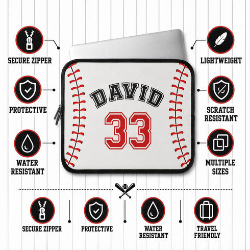 Personalized Baseball Laptop Sleeve