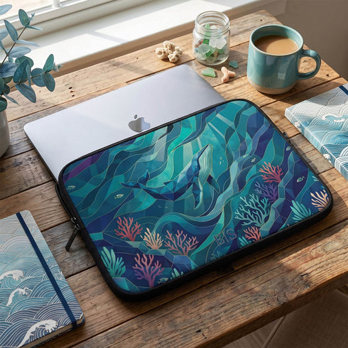 Personalized Polygon Whale Laptop Sleeve
