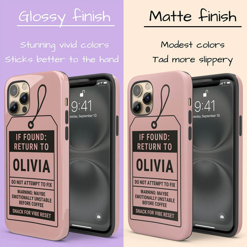 Personalized Lost & Found Tag iPhone Case