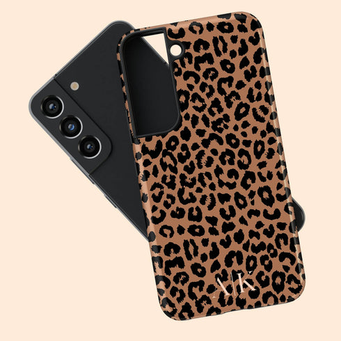 Chocolate Leopard Custom Initials Galaxy Case
