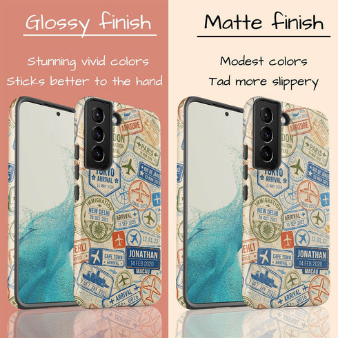 Personalized Travel Stamp Galaxy Case - Name, Date & Favorite City