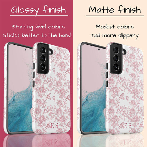 Custom Initials French Toile De Jouy Galaxy Case V1