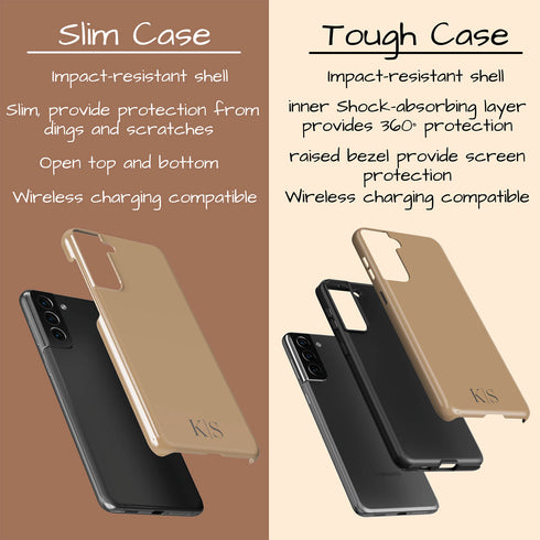 Custom Initials Earth Tones Monogram Galaxy Case - Dark