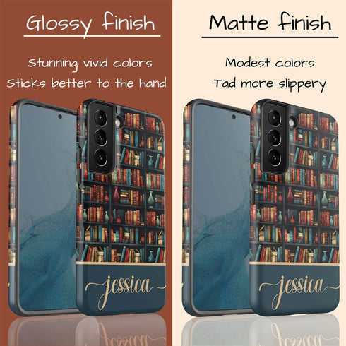 Custom Name Bookshelf Academia Galaxy Case