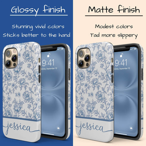 Custom Name French Toile De Jouy iPhone Case V2