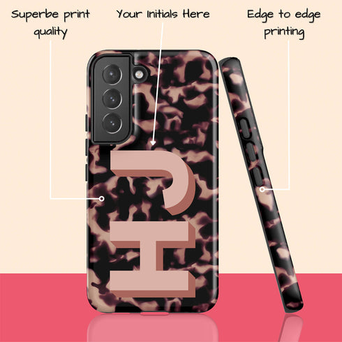 Custom 3D Initials Dark Tort Galaxy Case